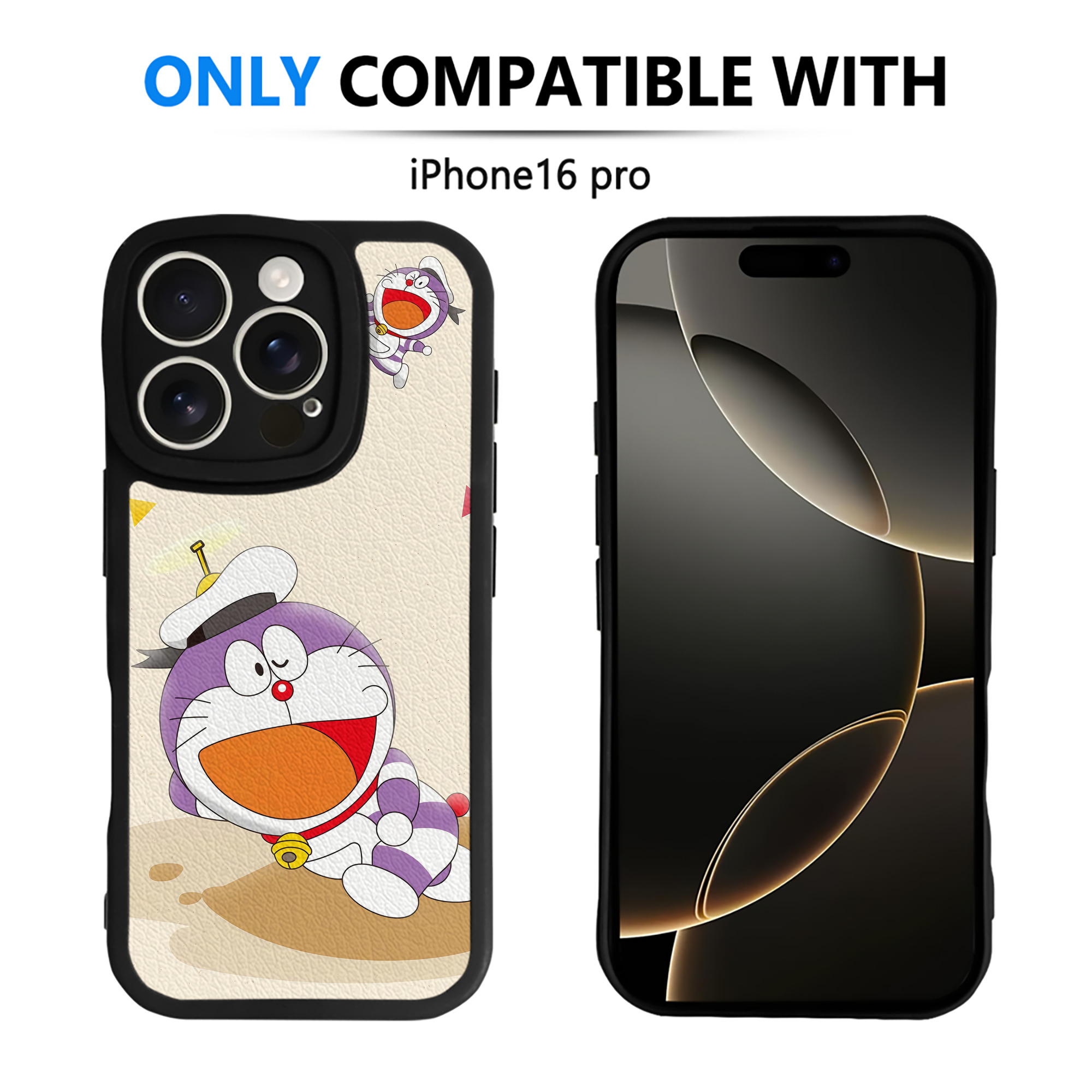 （画像用） ドラえもん Doraemon 【iPhone 16シリーズ対応】シリコンスマホケース（レザー調） 材質：シリコン